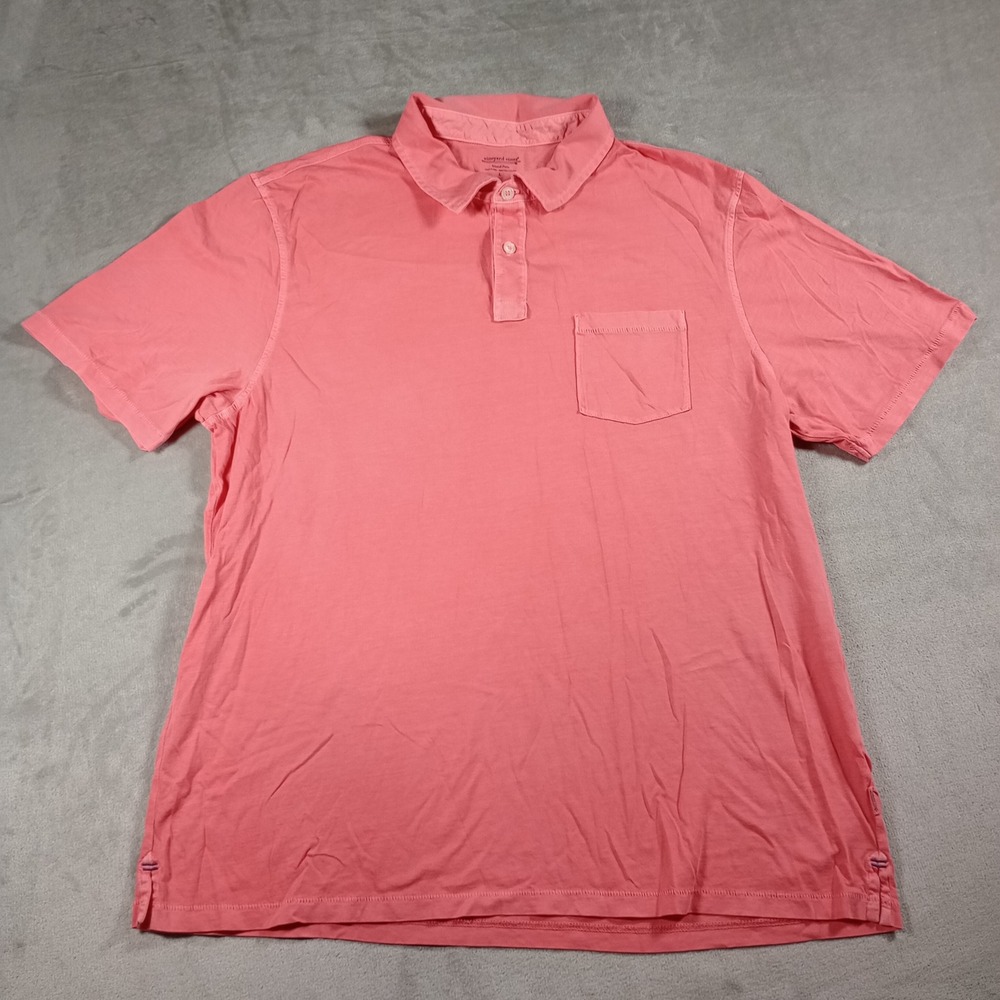 Vineyard Vines Island Polo Mens L Pink Pima Cotton Short Sleeve Pocket 1G010758